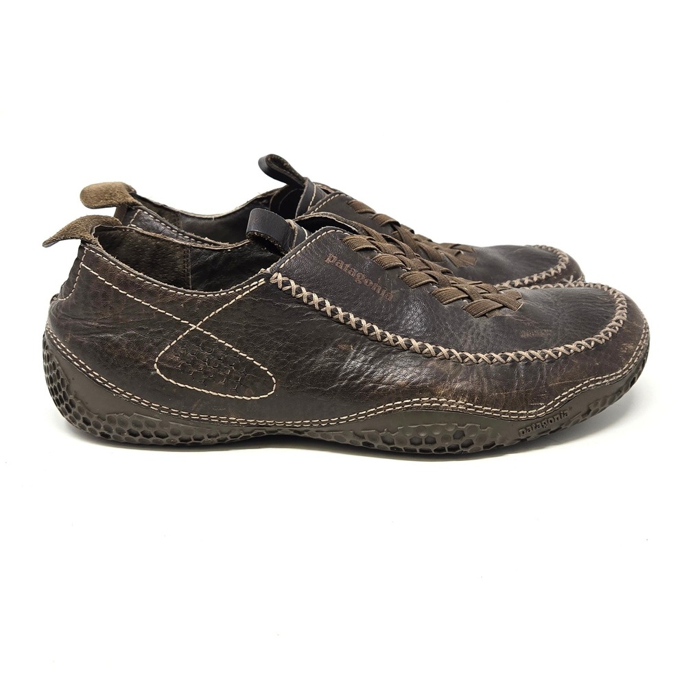 Patagonia Rimu Skywalk Leather Walking Shoes Gorpcore Men 9 Alpaca Brown Slip On